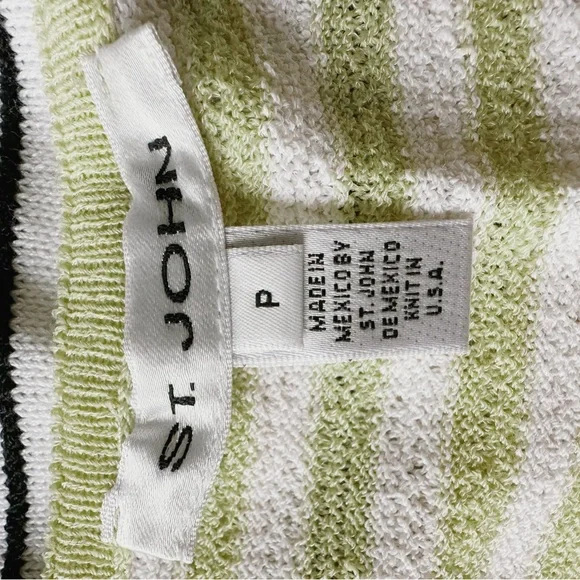 St. John Vintage Fitted White and Yellow/Green Sleeveless Tank Top - Picture 7 of 7